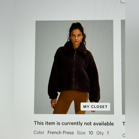 LULULEMON fleece zip up jacket in FRENCH PRESS - Picture 4 of 4